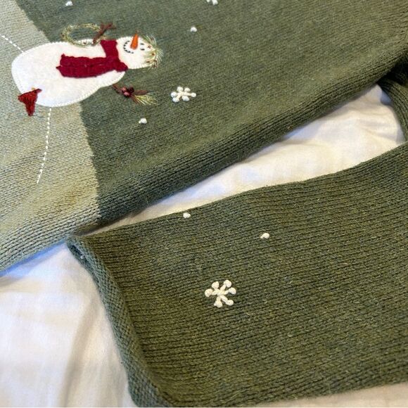 Croft & Barrow Women's Winter Snowman Fleece Zip up Sweater Size Large - Picture 10 of 13